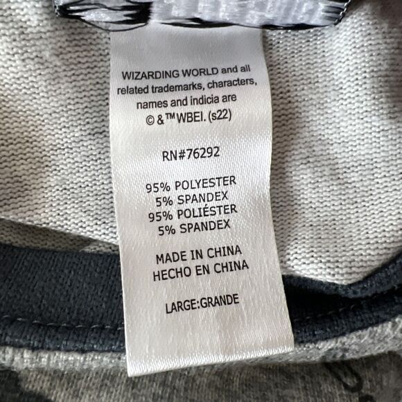 Wizarding World of Harry Potter Sweater Women Large Grey Blue AOP Pullover Sleep - Picture 6 of 12